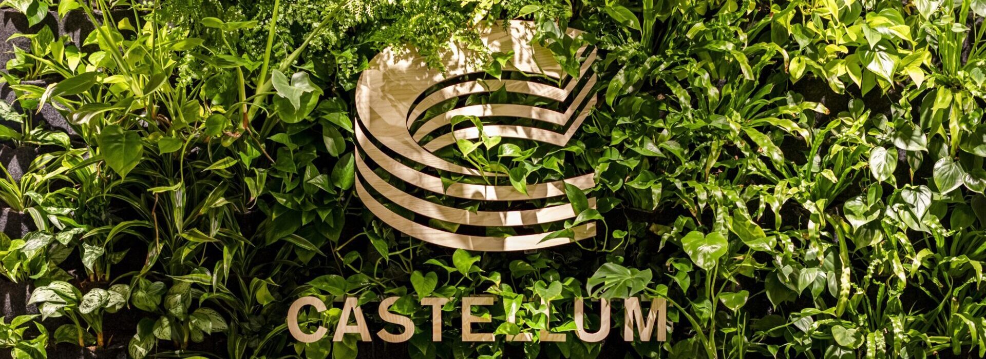 Castellum-d4a8356-plant wall with the castellum logotype